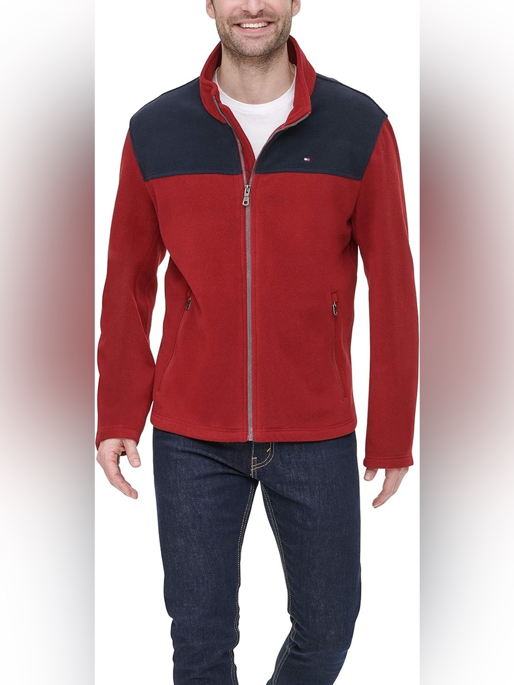 Tommy Hilfiger men’s fleece zip up jacket no hood XXL